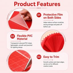 8 Stuks Hittebestendige Folie, Gel Lichtfilter Rood, Transparante Kleurfolie voor Kleurcorrectie, Fotostudio, Fotolamp, LED-Lamp, Projector, Studioflitser en Koplamp — thumbnail 3