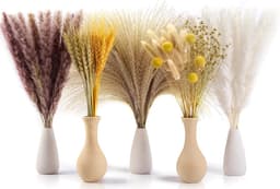 Gedroogde bloemen voor de herfst, pampasgras voor herfstdecoratie, bruiloft, huis, eettafel, feestdecoratie, natuurlijke gedroogde bloemendecoratie in boho-stijl — thumbnail 3