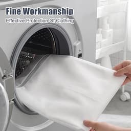 Set van 3 Wasnetten voor Wasmachine - Fijne Mesh Polyester Waszakken met Verborgen Rits voor Dekens, Jassen en Kussenslopen - 50 x 60 cm en 80 x 90 cm — thumbnail 3