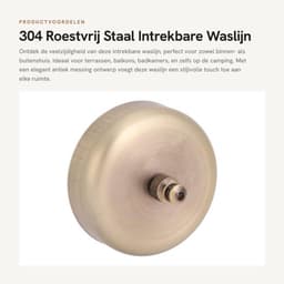 Dailygoods- Waslijn Intrekbaar - Telescopisch Wandgemonteerd tot 2,8 m — thumbnail 1