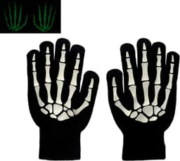Volwassenen kinderen skelet bot handschoenen gloeien in de donkere volledige vinger handschoenen voor Halloween — thumbnail 1
