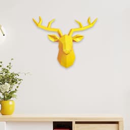 Easnea Hars Herten Hoofd Wanddecoratie Herten Hoofd Muur Opknoping Herten Hoofd Muur Decor Geometrische Antieke Herten gewei Muur Sculptuur Hars Dier Hoofd Standbeeld Muur Opknoping Middenstuk — thumbnail 3