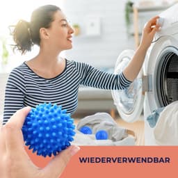 Wasballen voor wasmachine, 4 stuks, wasdrogerballen, natuurlijke weekmakers, herbruikbaar, pvc, 6 cm diameter — thumbnail 2