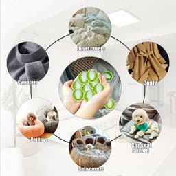 12 Stuks Wasballen, Nylon Haarverwijderaar, Herbruikbare Dierenhaarverwijderaar, 3,5 × 3,5 cm, voor Wasmachine & Droger, Effectieve Dierenhaarverwijderaar Tegen (groen) — thumbnail 4