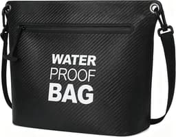 Schoudertas met luchtdichte ritssluiting, lichte Dry Bag met verstelbare schouderriem voor strand, zwemmen, reizen en dagelijks gebruik, Zwart, Waterdichte tas — thumbnail 1