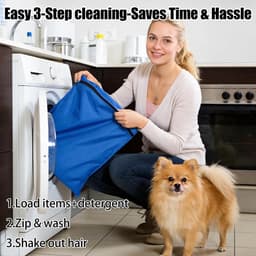 Honden- en kattenwaszak, grote waszak voor huisdieren, voorkomt haarblokkades in de wasmachine (65×70cm) — thumbnail 2