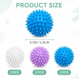 6 stuks wasballen voor wasmachine, wasballen voor donsjacks, droogballen voor donsjacks, herbruikbare drogerbal, wasdroger bal voor thuis kleding reiniging — thumbnail 4