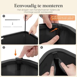 Wasmand 2 Vakken met Deksel, Grote Opvouwbare Wasmand met Uitneembare Zakken, Laundry Basket voor Badkamer, Slaapkamer en Wasruimte, 145L, Zwart — thumbnail 5
