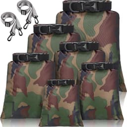 Waterdichte droogzakken, lichtgewicht pakzakken voor buiten 15/8/5/4/3/2 l en lange verstelbare schouderriem voor kajakken, raften, varen, wandelen, kamperen (camouflage), 6/12 stuks — thumbnail 1