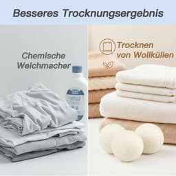 Droogballen, set van 6 drogerballen voor wasdroger, 100% schapenwol, droogballen met opbergtas, droogballen, dons voor donsjacks — thumbnail 2