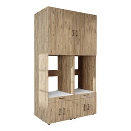 Roomart SERIE 3 Wasmachine Ombouwkast 134x240 cm - Dubbele Kast voor 2 Apparaten - Eiken — thumbnail 1