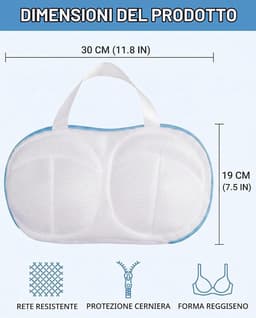 Waszakjes voor de wasmachine, 3-delige set, blauw, 20x30 cm met ritssluiting, beschermt ondergoed, bh's en delicate kledingstukken tegen vervorming en samendrukking in de wasmachine. — thumbnail 3