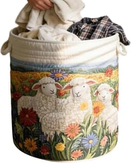 Wasmand, zacht opvouwbaar bohemen - wasmand kleding opbergmand - voor kinderkamer kinderkamer woonkamer badkamer dekens trui poppen handdoeken — thumbnail 1