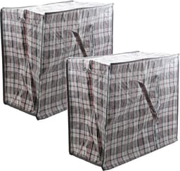 Cosy & Trendy XXL Opbergtas - 1x - 82 liter - shopper - mega/ jumbo formaat - rood geruit - 55 x 30 cm - dekens en kussens tas — thumbnail 1
