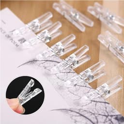 Lentehangende clips, 100 stuks, mini-klemmen, doorzichtige wasknijpers, transparante kunststof klemmen, kleine klemmen voor het ophangen van foto's, lichtkettingen — thumbnail 2