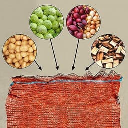 Herbruikbare kunststof zakken met trekkoord - 100 stuks, ademend en sterk, 50 x 80 cm, tot 30 kg — thumbnail 2