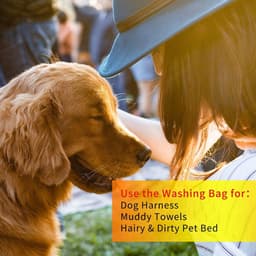 Waszak voor huisdieren - 70*80 cm - Waszak - Polyester waszak - Grote waszak - met rits - Huisdierbenodigdheden - voorkomt dat dierenhaar de wasmachine blokkeert - voor honden, katten en paarden - wit — thumbnail 4