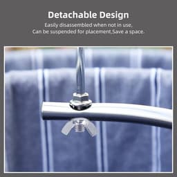 2-pack spiraalhangers van roestvrij staal 304, ruimtebesparende hangers voor lakens, spreien, dekens, banken, plaids, omslagdoeken en capes — thumbnail 5