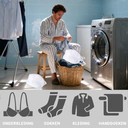 Peysaitr - Waszak - Wasschoenen zakken - Met rits - bescherming - wasmachine - reisopberger - ademend net - wit - 40x24x24cm - 2 stuks — thumbnail 3