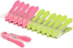 PlasticForte Wasknijpers -24x - groen/roze - kunststof /metaal - 8 cm - was ophangen — thumbnail 1