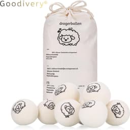 Goodivery® - Droogballen - Aroma Diffuser - Wol Drogerballen - Pakket van 8 Droogballen - 8 cm - 100% Natuurlijke, Chemicaliënvrije Droogbal - 29x16x8cm - Wit — thumbnail 3