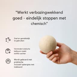 Goodivery® - Droogballen - Aroma Diffuser - Wol Drogerballen - Set van 3 - Natuurlijke Hennep- en Wolballen - Vermindert kreukels en Verkort de Droogtijd - 32x23x8cm - Crème — thumbnail 3