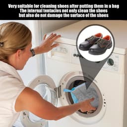 2 stuk,Waszak, cilindrisch, wasmachine polyester katoenen waszak, schoenbescherming, anti-deformatie, waszak, geschikt voor de meeste schoenen, voorkomt dat schoenen vervormen tijdens het wassen, grijs, 39*19cm — thumbnail 3