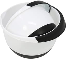 Mengkommen set - antislip, stapelbaar - 2 stuks - wit/zwart - kunststof — thumbnail 5