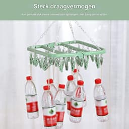 EXCITAT Droogrek voor kleding - Droogrek van kunststof - met 32 ​​clips - Hangend - Geschikt voor sokken, ondergoed, kleine artikelen — thumbnail 3
