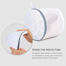 3-pack waszakken van mesh voor delicate kleding, mesh bh-zakken met ophanglus, 6 x 7 inch waszakken voor lingerie — thumbnail 3