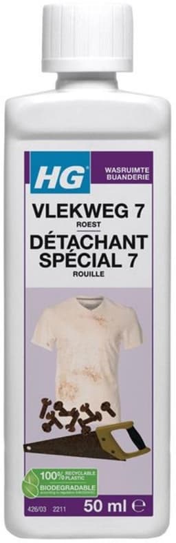 4 x HG - Wasruimte - Vlekweg 7 - Roest - 50 ml - Roestvlekken Verwijderen - Vlekkenverwijderaar - Textiel Reiniging - Tegels Schoonmaken - Natuursteen Reinigen — thumbnail 2
