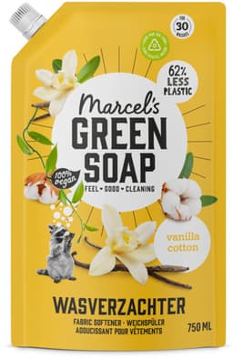 24 x Marcel's Green Soap - Wasverzachter - Navulling - Katoen & Vanille - Zachte frisheid- 30 Wasbeurten - 750 ml - Wasverzachter - Katoen Geur - Vanille Geur - Milieuvriendelijk - Navulverpakking — thumbnail 3