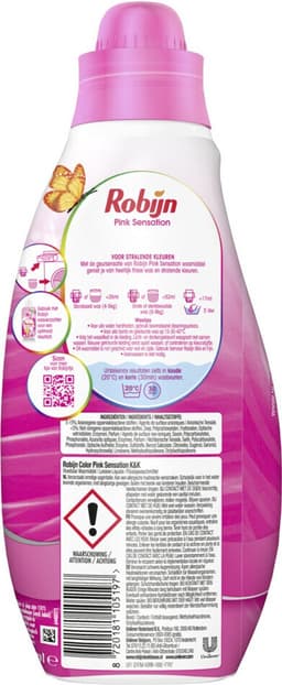 5 x Robijn - Klein & Krachtig Classics Color Pink Sensation - Vloeibaar Wasmiddel - 19 Wasbeurten - Kleurbehoud - Frisheid - Biologisch Afbreekbaar - Milieuvriendelijk - Vloeibaar Wasmiddel — thumbnail 5