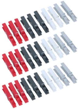 Dirt Devil Kunststof wasknijpers - 120x knijpers - Rood/zwart/wit/grijs - 7 cm - kunststof — thumbnail 1