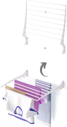 Foxydry Fold 60 white wasdroogrek wandmontage clicksysteem - 60 x 50 x 10 cm — thumbnail 1