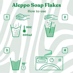 GREEN FADEL Aleppo Zeepvlokken - Olijfolie & Laurierolie - Natuurlijke - voor Machine & Handwas 500g — thumbnail 2
