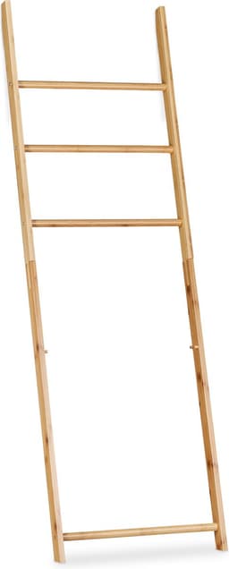 handdoekhouder bamboe - 3 stangen - met wasmand - 139 x 43,5 x 33 cm - badkamer — thumbnail 5