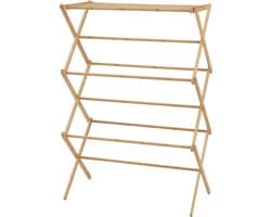 Droogrek Grinau inklapbaar 128x72x44 cm bamboe — afbeelding 1