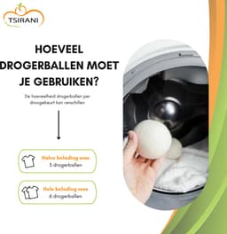 Tsirani drogerballen 6x - Wasbol - Droogballen - Wasdrogerballen Merinowol - Wasballen droogtrommel — thumbnail 3