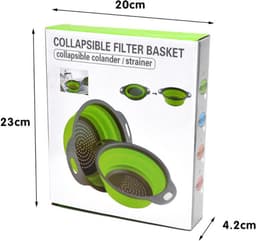 Opvouwbare Vergiet - Fruit Groente Wasmand - Keuken Gereedschap - Opvouwbare Vergiet - Fruit Groente Wasmand-Camping keukengerei - Reisgoederen - Siliconen- Zeef - set van 2 stuks - BPA vrij -wasmand — thumbnail 2