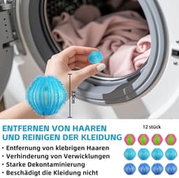 Solidchoice - 12 Herbruikbare Wasballen voor Effectieve Dierenharen Verwijdering — thumbnail 3