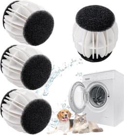 Wasballen voor wasmachine - 4 stuks - Anti haar - Drogerballen - Ook geschikt voor dierenharen - Sneller droog - Anti-kreuk - Haarvanger Wasbollen - Anti Haar Droogballen — thumbnail 1