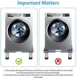 Dailygoods - Wasmachine-sokkel onderstel met 4 poten - Verstelbare sokkel voor wasmachine en droger — thumbnail 5