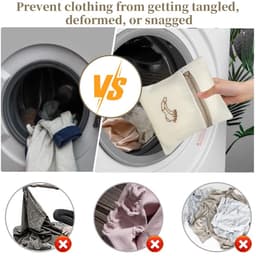 Dailygoods - Laundry Bags Wasmachine-netzakken, 2 stuks, met hersluitbare was, 18 x 20 cm, geschikt voor fijne was, beha's, sokken en schoenen — thumbnail 4