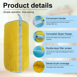 Dailygoods- Waszakken Herbruikbaar - 2 Stuks Schoenwaszakken - Verborgen Rits - 39 x 19 cm - 360° Reinigende Fluas - Duurzaam Ontwerp - Schoenwaszak — thumbnail 5