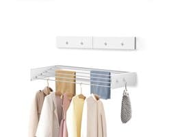 Dailygoods - Inklapbaar droogrek voor wandmontage - Ruimtebesparend en eenvoudig te installeren