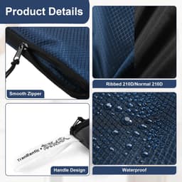 Dailygoods - 4 stuks waszakken, opvouwbare reistas voor vuile kleding, herbruikbare en waterdichte natte tassen met ritsen voor zwemmen, yoga, training, reizen familievakantie (blauw en zwart) — thumbnail 3