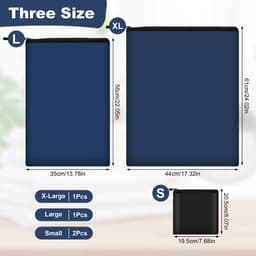 Dailygoods - 4 stuks waszakken, opvouwbare reistas voor vuile kleding, herbruikbare en waterdichte natte tassen met ritsen voor zwemmen, yoga, training, reizen familievakantie (blauw en zwart) — thumbnail 2