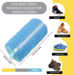 Dailygoods - Waszak voor schoenen – waszak voor schoenen met villosities, schoenentas voor wasmachine met ritssluiting, herbruikbaar, waszakken voor sneakers (blauw/verpakking 1) — thumbnail 5