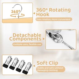 Dailygoods- Sokkendroger 360° draaibaar - Wasrek van Hout - 10 Clips - Ruimtebesparend - Ondergoed/Kledinghanger - Duurzaam Materiaal — thumbnail 3